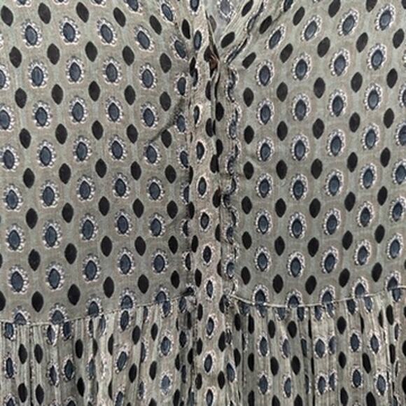 CCDK Copenhagen Size 38 (US 8) Sheer Tunic Top Multicolor Button Collar Boho - Picture 7 of 13